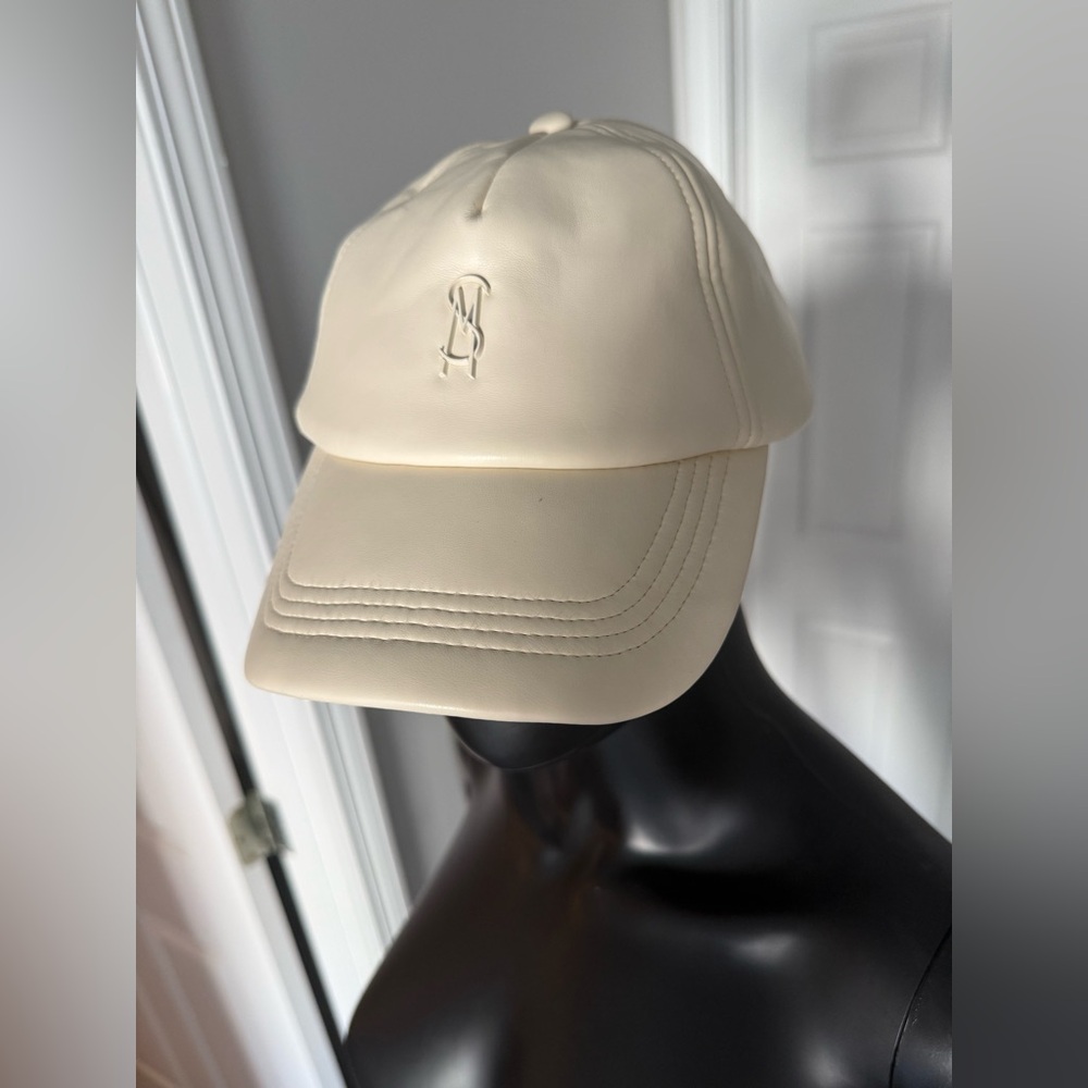 Steve Madden Cream Faux Leather Hat